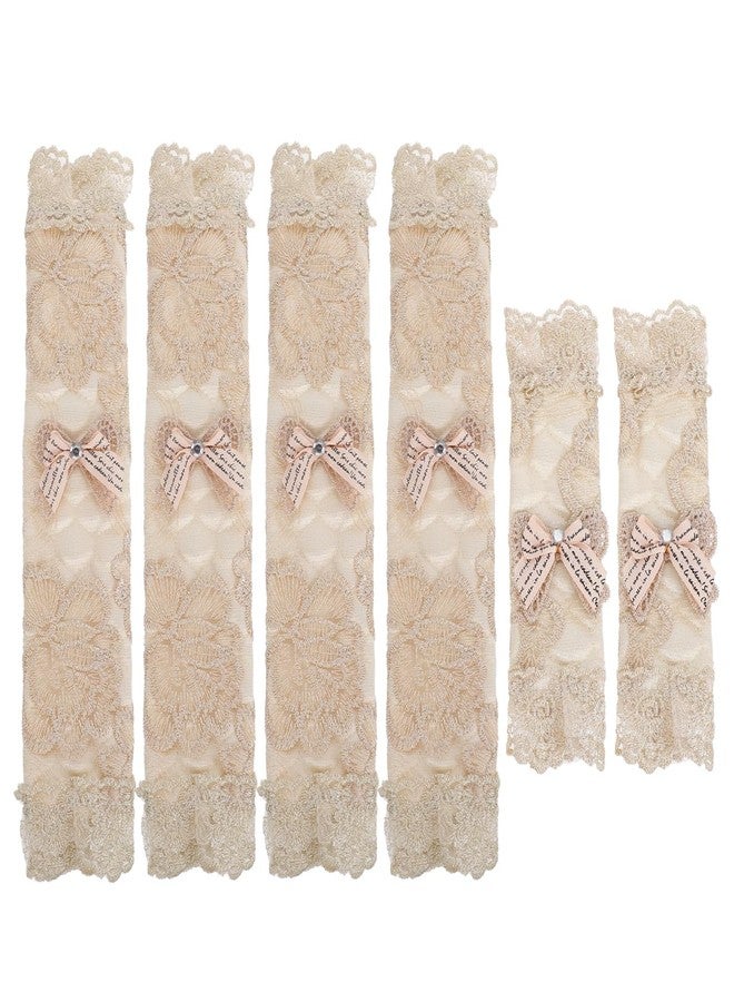 HAKIDZEL 6pcs Lace Bow Refrigerator and Microwave Handle Covers Dustproof Appliance Gloves Fridge Door Handle Protector Set - Image 1